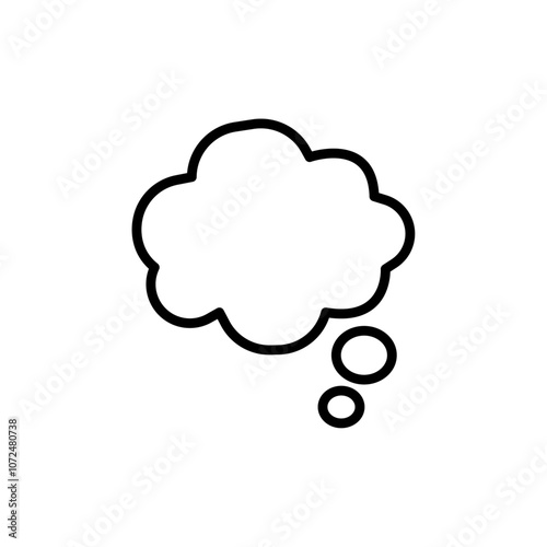 Thinking bubble icon black and white vector outline sign