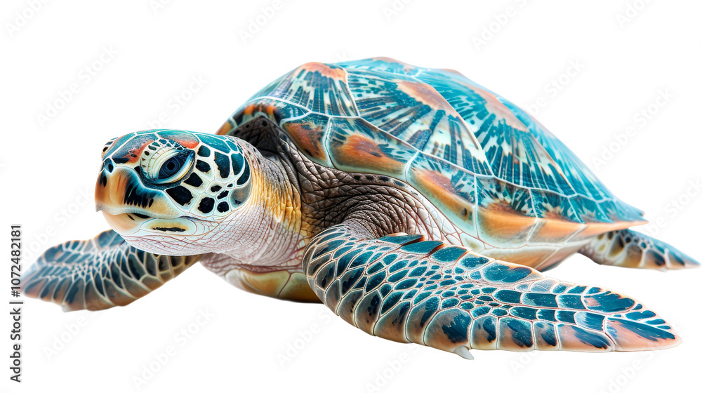 Obraz premium Sea turtle, isolated on white background, transparent background