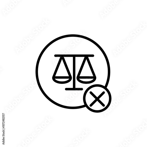 Unfair icon black and white vector outline sign