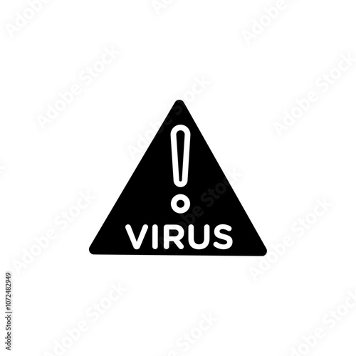 Virus Warning Alert icon black and white vector outline sign