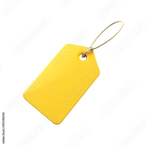 Blank price tag label isolated on transparent png background