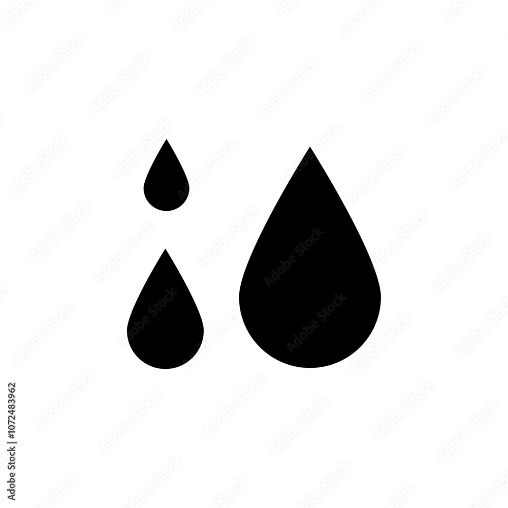 water drops icon black and white vector outline sign water drops icon black and white vector outline sign