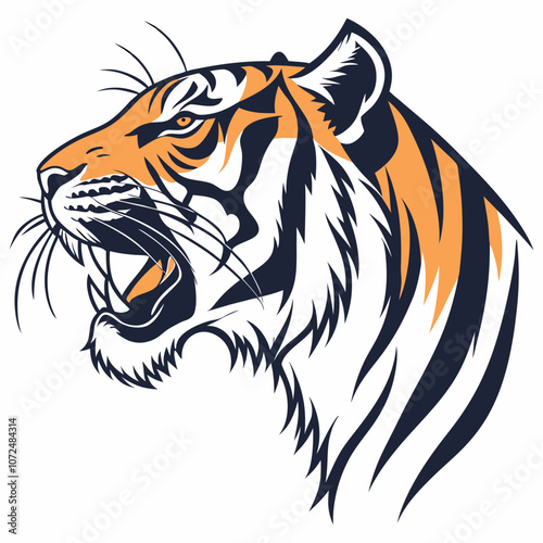 Wallpaper Mural tiger head vector Torontodigital.ca