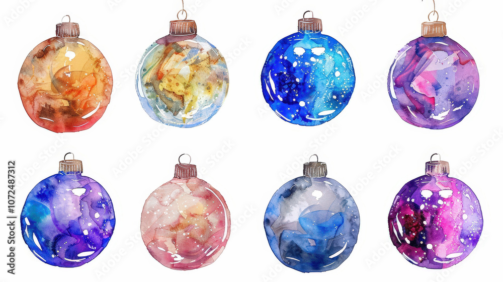 set of christmas balls isolated set of christmas balls isolated