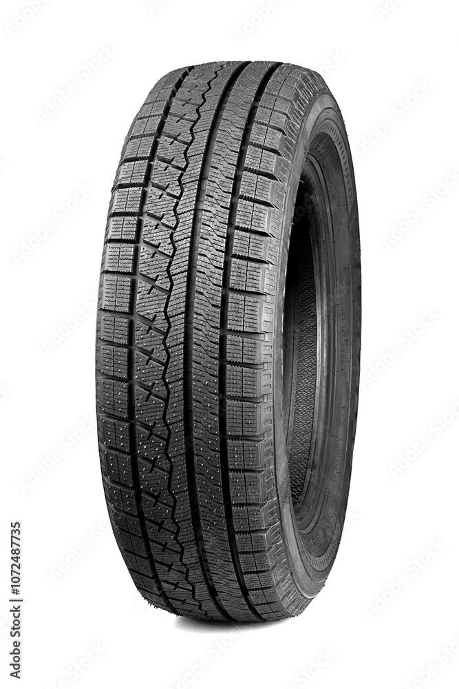 Winter car tire isolated on white background. Tyre background Winter car tire isolated on white background. Tyre background