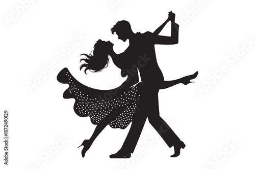 Dancing Couple Silhouette vector Bundle illustration, Dancing Couple Silhouette, Dancing Couple Silhouette PNG