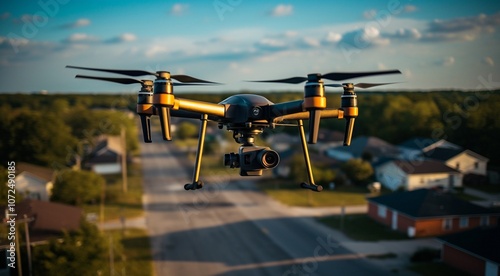drone with hd camera in action