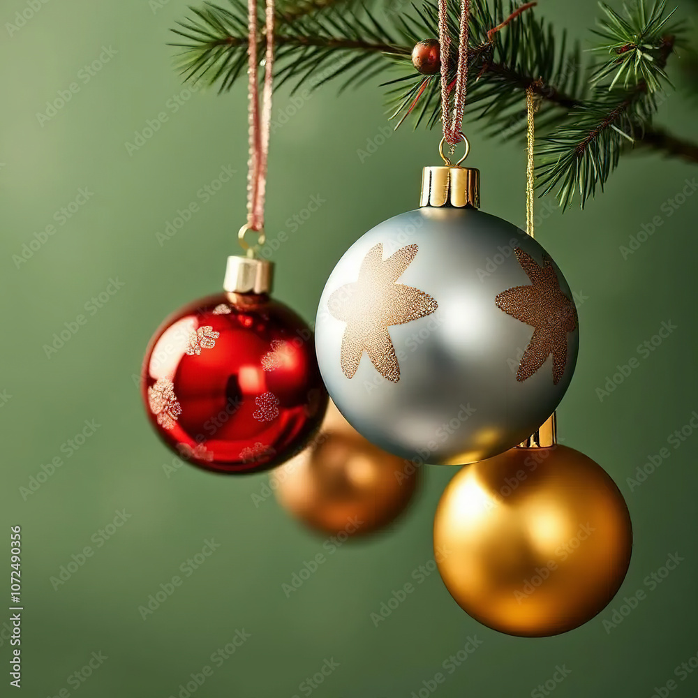 Christmas baubles. Beautiful greeting card. Merry Christmas and happy new year 2025 Christmas baubles. Beautiful greeting card. Merry Christmas and happy new year 2025