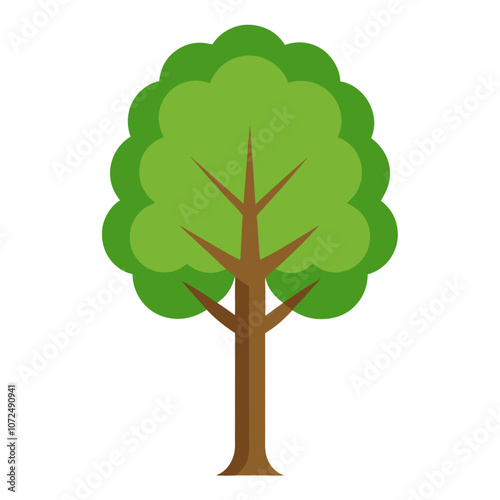 Simple Tulipwood Tree Flat Color Art. photo