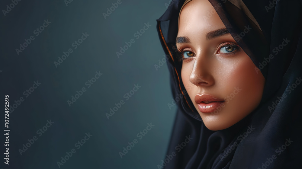 A very beautiful Muslim woman in a hijab.
A very beautiful Muslim woman in a hijab.