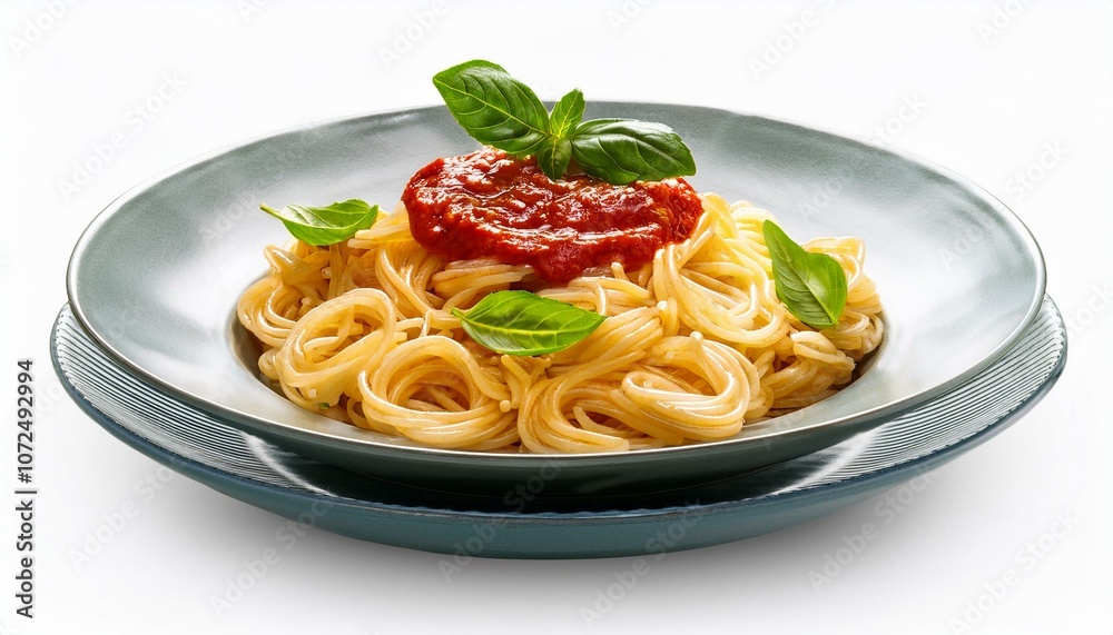 prato com macarrao com molho de tomates frescos com manjericao isolado em fundo transparente pene ao molho sugo prato com macarrao com molho de tomates frescos com manjericao isolado em fundo transparente pene ao molho sugo