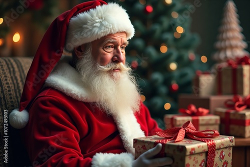 santa claus with gifts