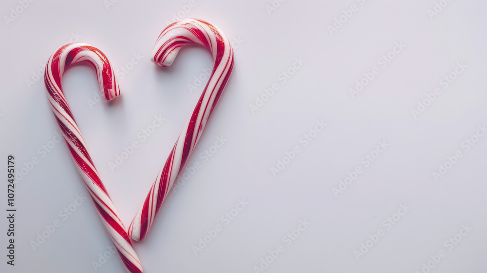 Fototapeta premium christmas candy canes on white background