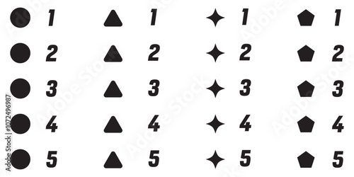 Colorful bullet point number gradient Free Vector