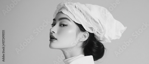 Black and white fashion editorial showcasing minimalistic style in a monochrome aesthetic sleek fabrics and striking poses against neutral backgrounds for timeless elegance