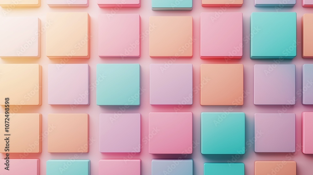 Colorful pastel square pattern on a wall Colorful pastel square pattern on a wall