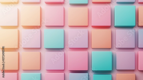 Colorful pastel square pattern on a wall