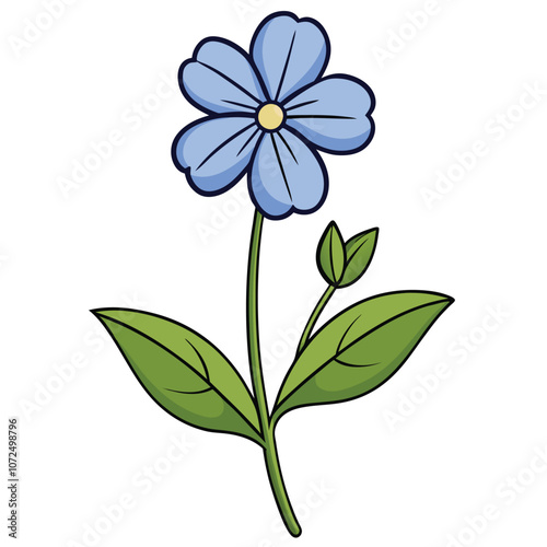 Lobelia Flower vector illustration on white background.