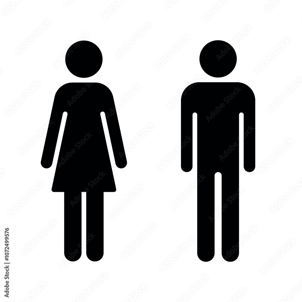 men and women symbol silhouette shape, black and white vector illustration men and women symbol silhouette shape, black and white vector illustration