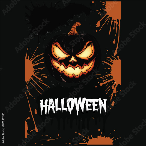 Happy Halloween typography T-shirt design for vector illustration apparel and clothing for man, woman and children