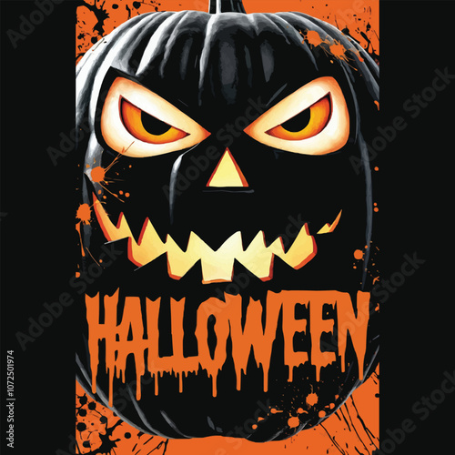 Happy Halloween typography T-shirt design for vector illustration apparel and clothing for man, woman and children