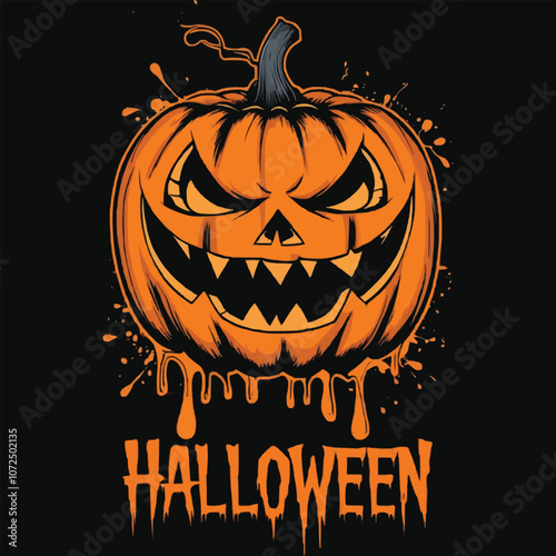Happy Halloween typography T-shirt design for vector illustration apparel and clothing for man, woman and children