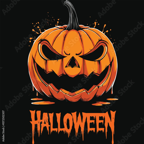 Happy Halloween typography T-shirt design for vector illustration apparel and clothing for man, woman and children