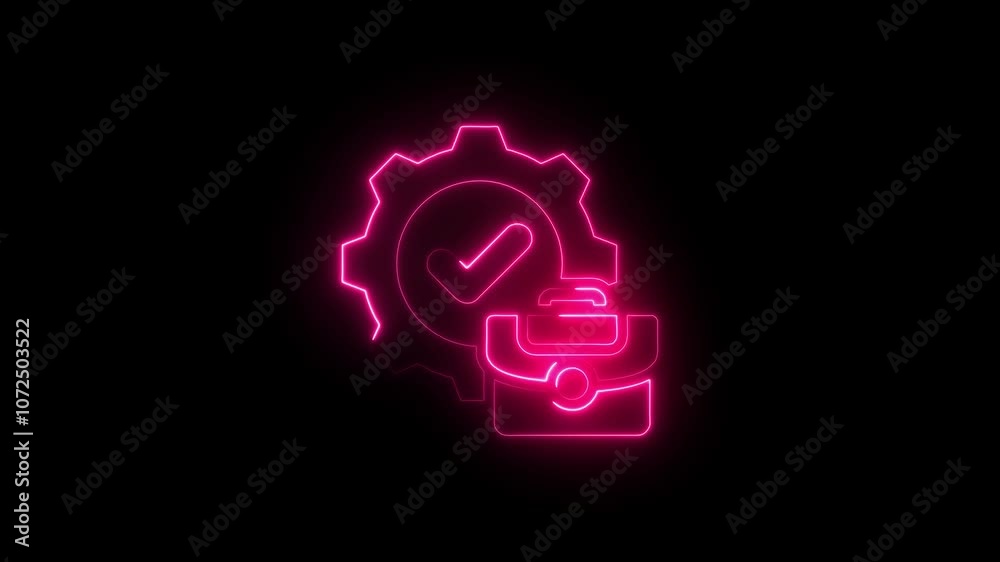 Neon Icon for Project Management and Success Neon Icon for Project Management and Success
