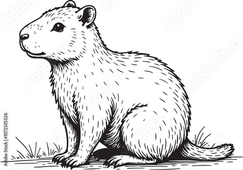 Capybara vector sketch
