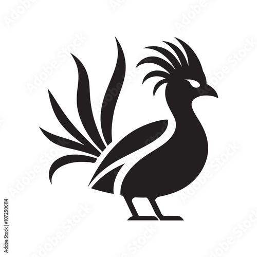 Elegant Turaco Bird Silhouette Vector for Wildlife Art Projects photo