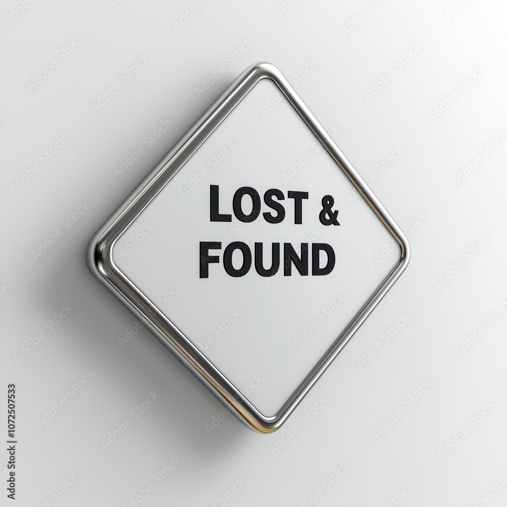 Stylish lost and found sign featuring modern design and customizable display for various settings Stylish lost and found sign featuring modern design and customizable display for various settings