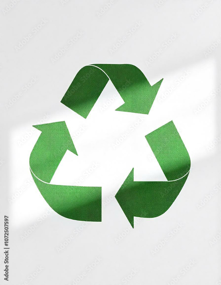 Fototapeta premium recycle symbol on green background