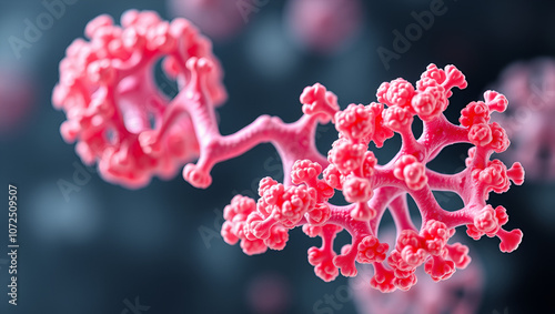 Interleukin 6 (IL-6) cytokine and myokine protein. 3D Illustration. photo