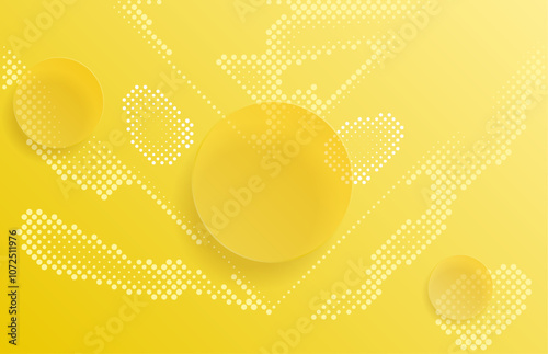 Yellow abstract background. Vector dynamic abstract yellow background design with squares and wavy lines.