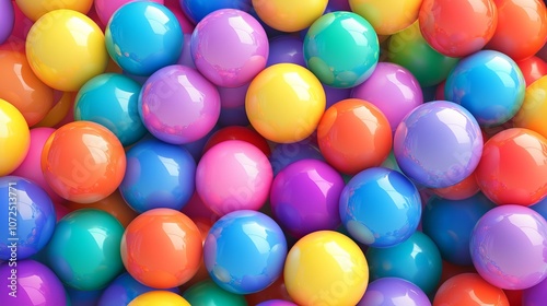 A background filled with rainbow gradient randomly bright soft balls in various sizes suitable for kids zones or childrens playrooms