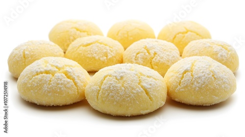 Wallpaper Mural Food, Cornstarch Cookies, Photo Realistic, White Background, Wallpaper, Cover and Screen for Smartphone, PC, Laptop, 9:16 and 16:9 Format Torontodigital.ca