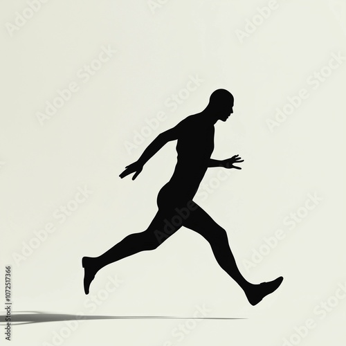 Minimalist silhouette of a running person