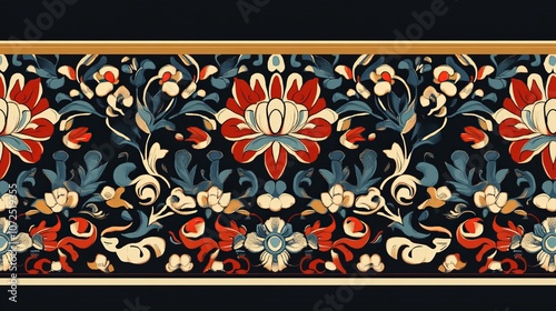 A traditional Asian dress border design