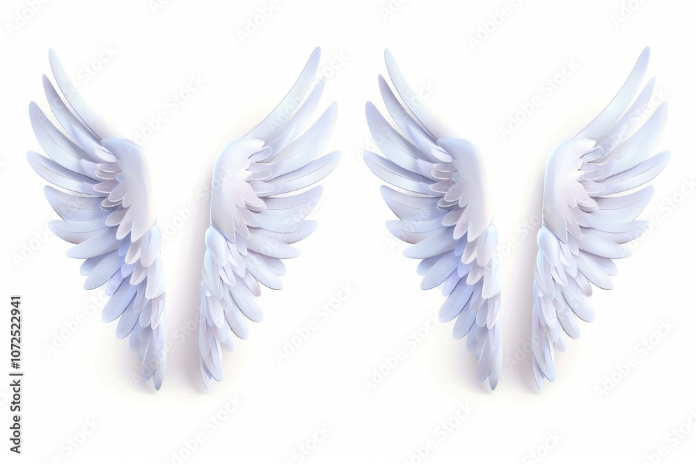 Wings icon, angel wings emblem, bird feathers silhouette, pigeon sign, spirituality symbol, elegance flight Wings icon, angel wings emblem, bird feathers silhouette, pigeon sign, spirituality symbol, elegance flight