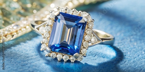 Diamond ring, precious stone, women's jewelry. Beautiful and expensive jewelry.