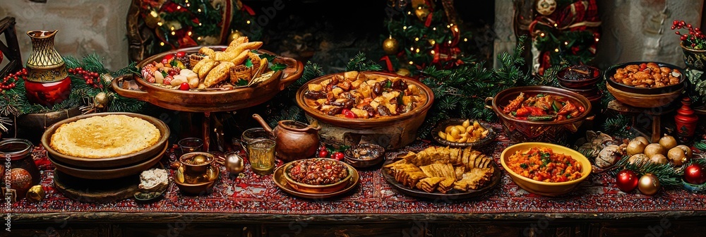 Traditional Holiday Foods Christmas Table Global Cuisine Traditional Holiday Foods Christmas Table Global Cuisine