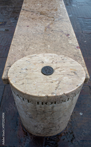 stone bench in the city of Cambridge