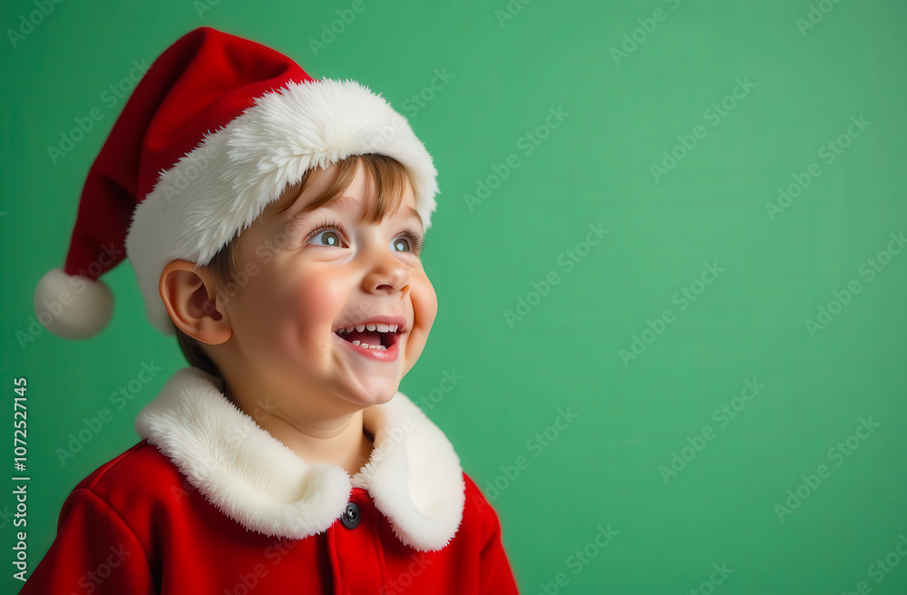 portrait of a surprised child at Christmas. The child is very surprised by something portrait of a surprised child at Christmas. The child is very surprised by something