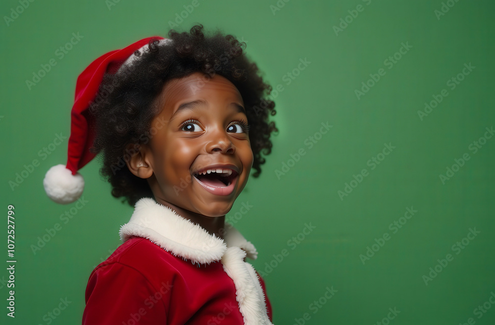 portrait of a surprised child at Christmas. The child is very surprised by something portrait of a surprised child at Christmas. The child is very surprised by something
