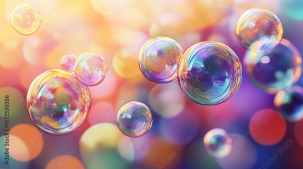 Colorful soap bubbles with a bokeh effect Colorful soap bubbles with a bokeh effect