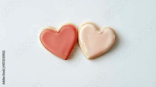 Heart-shaped pastel cookies for Valentine's Day love theme