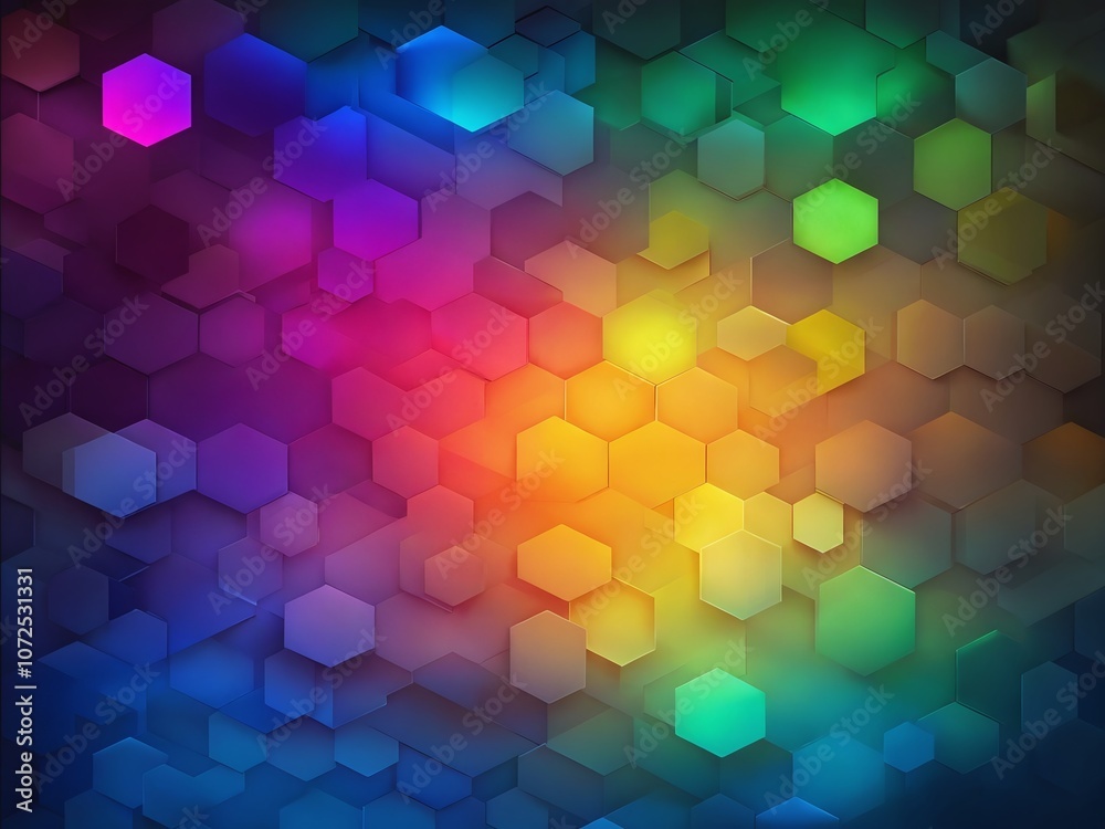 Colorful hexagonal patterns blend vibrant hues to create a mesmerizing abstract background ideal for digital design or art projects Colorful hexagonal patterns blend vibrant hues to create a mesmerizing abstract background ideal for digital design or art projects