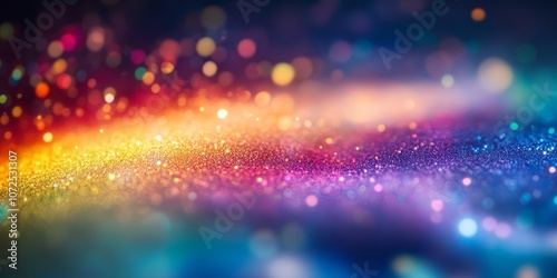 Abstract Rainbow Glitter with Bokeh Lights