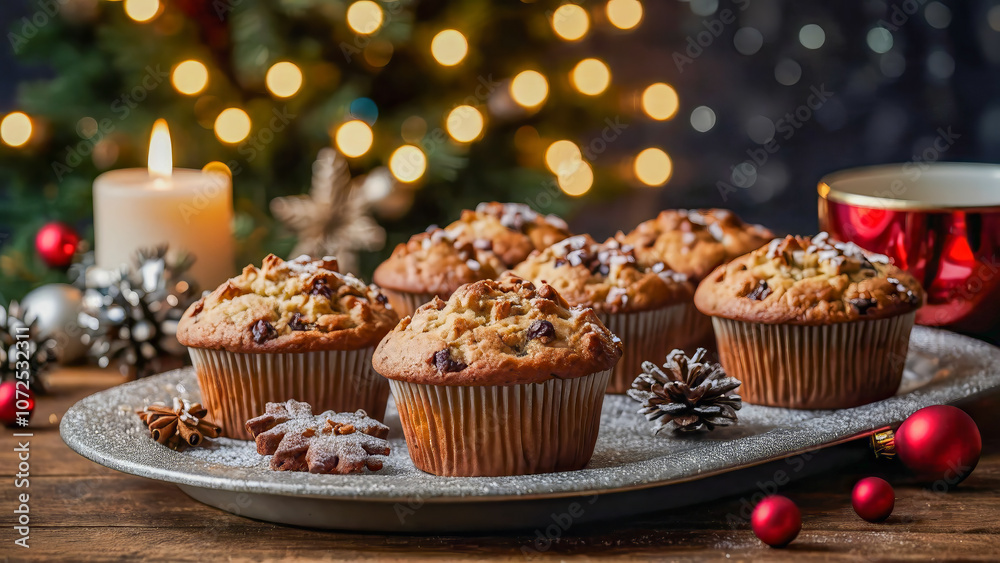AI-generated images of mouth-watering Christmas muffins AI-generated images of mouth-watering Christmas muffins