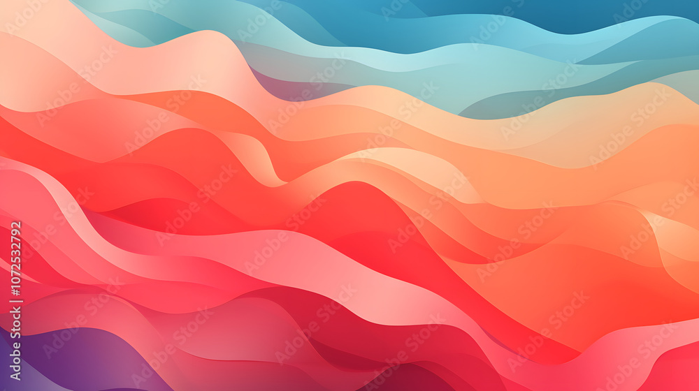 Fototapeta premium Bright 2D Abstract Design with Vibrant Solid Color Backdrop 